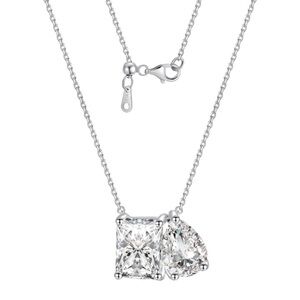 14k Pear and Emerald Toi Et Moi Necklace
